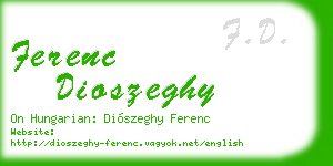 ferenc dioszeghy business card