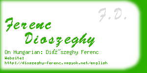 ferenc dioszeghy business card